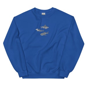 Embroidered Shark Sweatshirt, Shark Sweatshirt, Shark Sweater, Shark Gift, Whale Shark Sweatshirt, Hammerhead Sweatshirt, Bull Shark Sweater