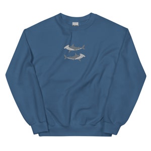 Embroidered Hammerhead Shark Sweatshirt, Shark Sweatshirt, Hammerhead Shark Shirt, Ocean Sweatshirt, Whale Shark Shirt, Shark Lover Gift