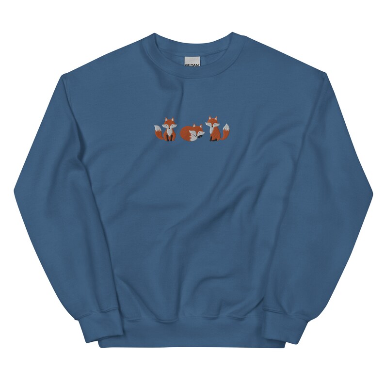 Embroidered Fox Sweatshirt, Fox Shirt, Fox Sweatshirt, Fox Lover Gift, Animal Lover Sweatshirt, Forest Sweatshirt, Cottage Core Sweatshirt
