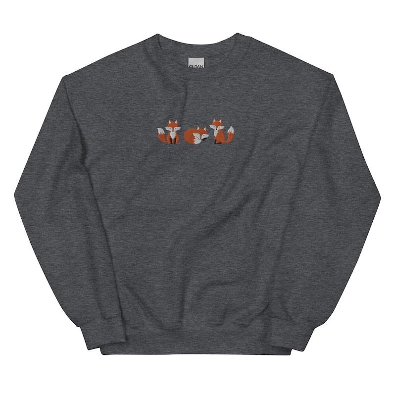 Embroidered Fox Sweatshirt, Fox Shirt, Fox Sweatshirt, Fox Lover Gift, Animal Lover Sweatshirt, Forest Sweatshirt, Cottage Core Sweatshirt
