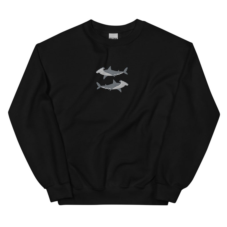 Embroidered Hammerhead Shark Sweatshirt, Shark Sweatshirt, Hammerhead Shark Shirt, Ocean Sweatshirt, Whale Shark Shirt, Shark Lover Gift