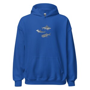 Embroidered Shark Hoodie, Shark Sweatshirt, Shark Sweater, Shark Gift, Whale Shark Sweatshirt, Hammerhead Sweatshirt, Bull Shark Sweater