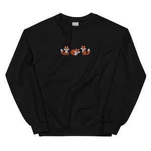 Embroidered Fox Sweatshirt, Fox Shirt, Fox Sweatshirt, Fox Lover Gift, Animal Lover Sweatshirt, Forest Sweatshirt, Cottage Core Sweatshirt