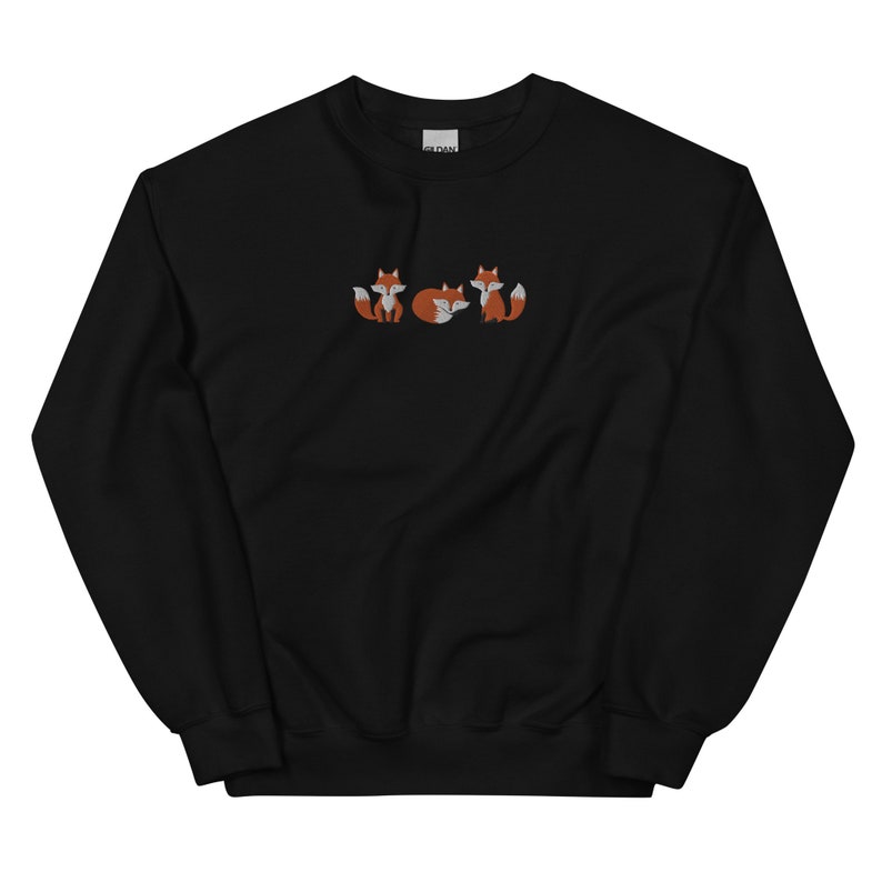 Embroidered Fox Sweatshirt, Fox Shirt, Fox Sweatshirt, Fox Lover Gift, Animal Lover Sweatshirt, Forest Sweatshirt, Cottage Core Sweatshirt