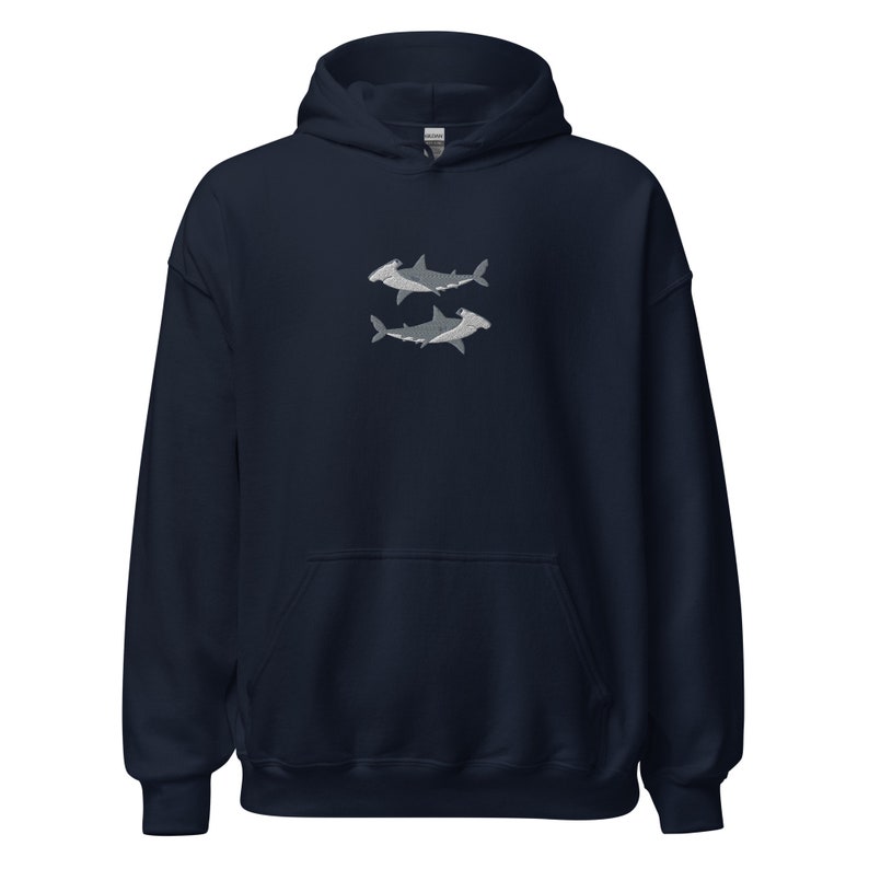 Embroidered Hammerhead Shark Hoodie, Shark Sweatshirt, Hammerhead Shark ...