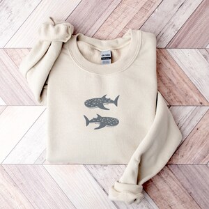 Embroidered Whale Shark Sweatshirt, Whale Shark Shirt, Shark Gifts, Marine Sweatshirt, Shark Sweatshirt, Shark Shirt, Ocean Sweatshirt