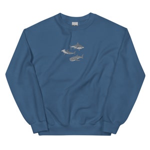 Embroidered Shark Sweatshirt, Shark Sweatshirt, Shark Sweater, Shark Gift, Whale Shark Sweatshirt, Hammerhead Sweatshirt, Bull Shark Sweater
