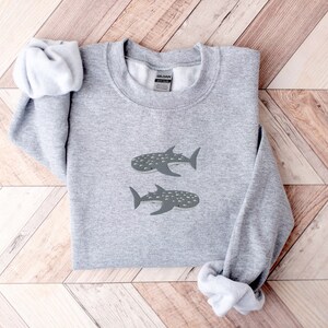 Embroidered Whale Shark Sweatshirt, Whale Shark Shirt, Shark Gifts, Marine Sweatshirt, Shark Sweatshirt, Shark Shirt, Ocean Sweatshirt