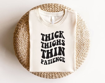 Dicke Thighs Thin Patience Svg, Retro Schriftart Svg, Digitaler Download, Dicke Oberschenkel Svg, Patience Svg, Wavy Flower Text Svg, Cricut, Svg Plotterdatei