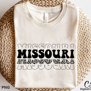 Missouri Svg, Printable, Leopard Print Svg, Missouri Shirt Svg, Retro Font Svg, Missouri US State Svg, Digital Download, Cricut Cut Files