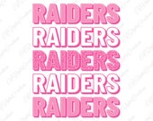 Raiders Stacked Football Svg, Pink Breast Cancer Shirt, Raiders Mascot, School Spirit, Digital Art Download, Cancer Awareness, Cricut File