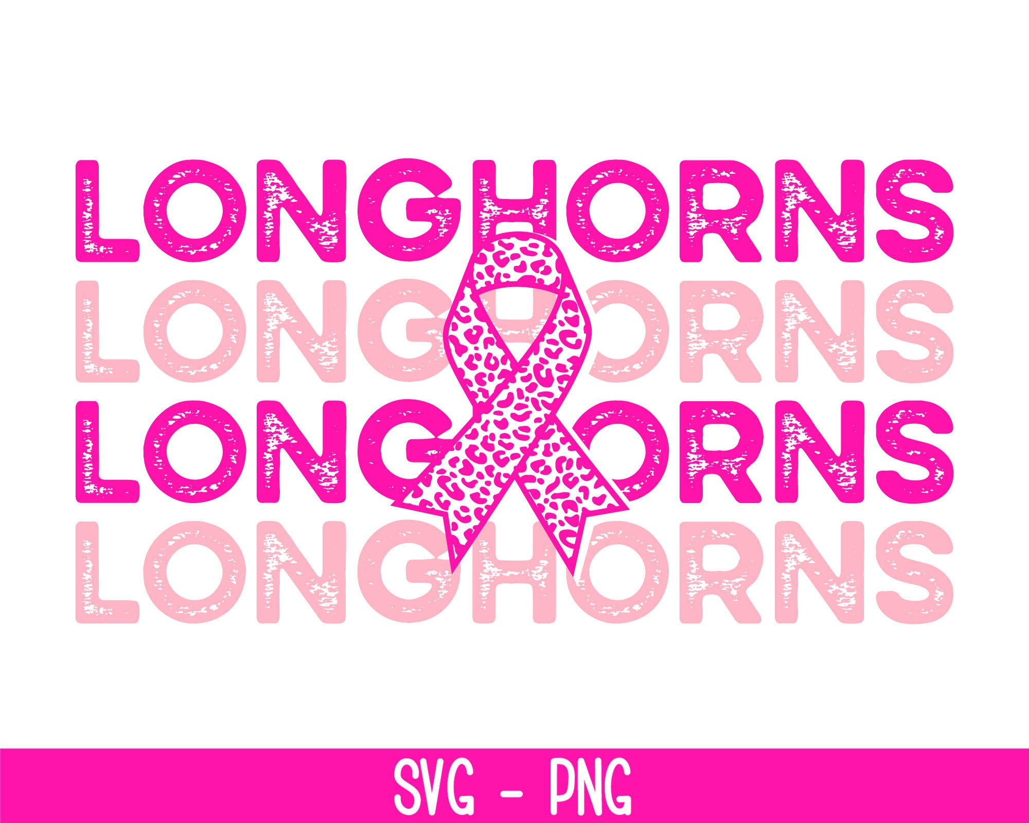 Longhorns Ribbon Longhorns Cancer Svg, Printable, Longhorns Stacked, Breast Cancer Svg ...