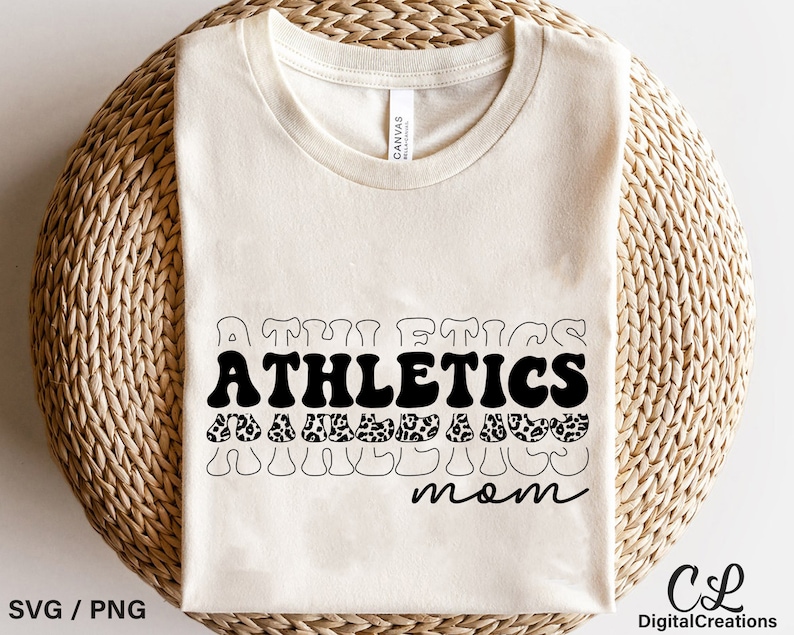 Athletics Mom Svg, Printable, Leopard Print Svg, Athletics Svg, Retro