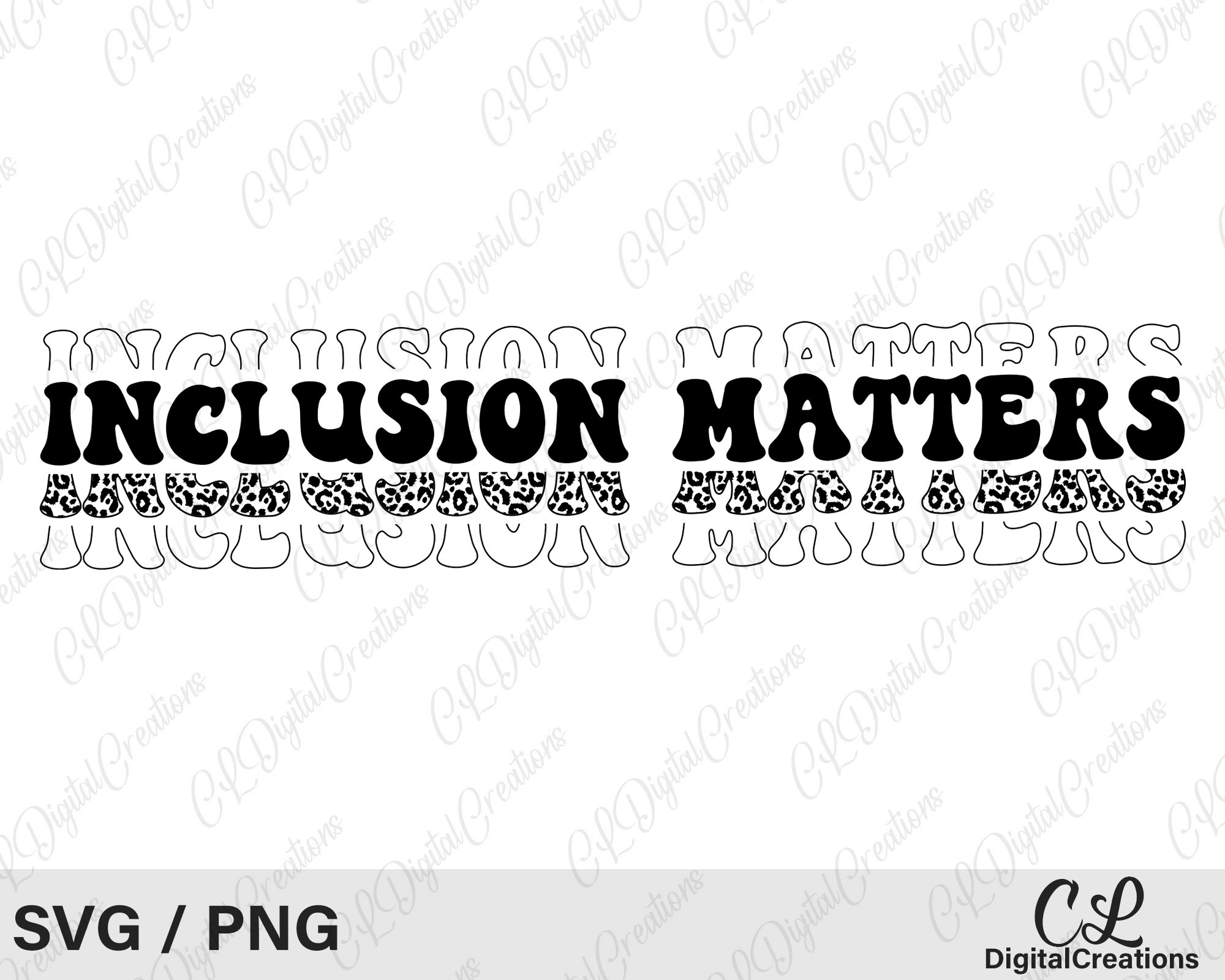 Lettering Inclusion Inclusion Matters Svg, Printable, Leopard Inclusion Matters Svg, Autism ...
