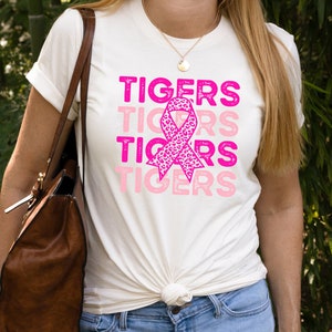 Tigers Cancer Svg, Printable, Tigers Stacked, Breast Cancer Svg, Leopard Ribbon Png, Cancer Awareness Svg, Silhouette, Svg Cut File