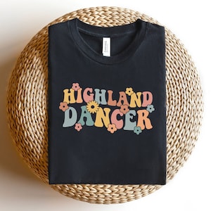 Highland Dancer Svg, Retro Font Svg, Digital Download, Scottish Dancer Svg, Highland Dancing Svg, Wavy Flower Text Svg, Cricut, Svg Cut File