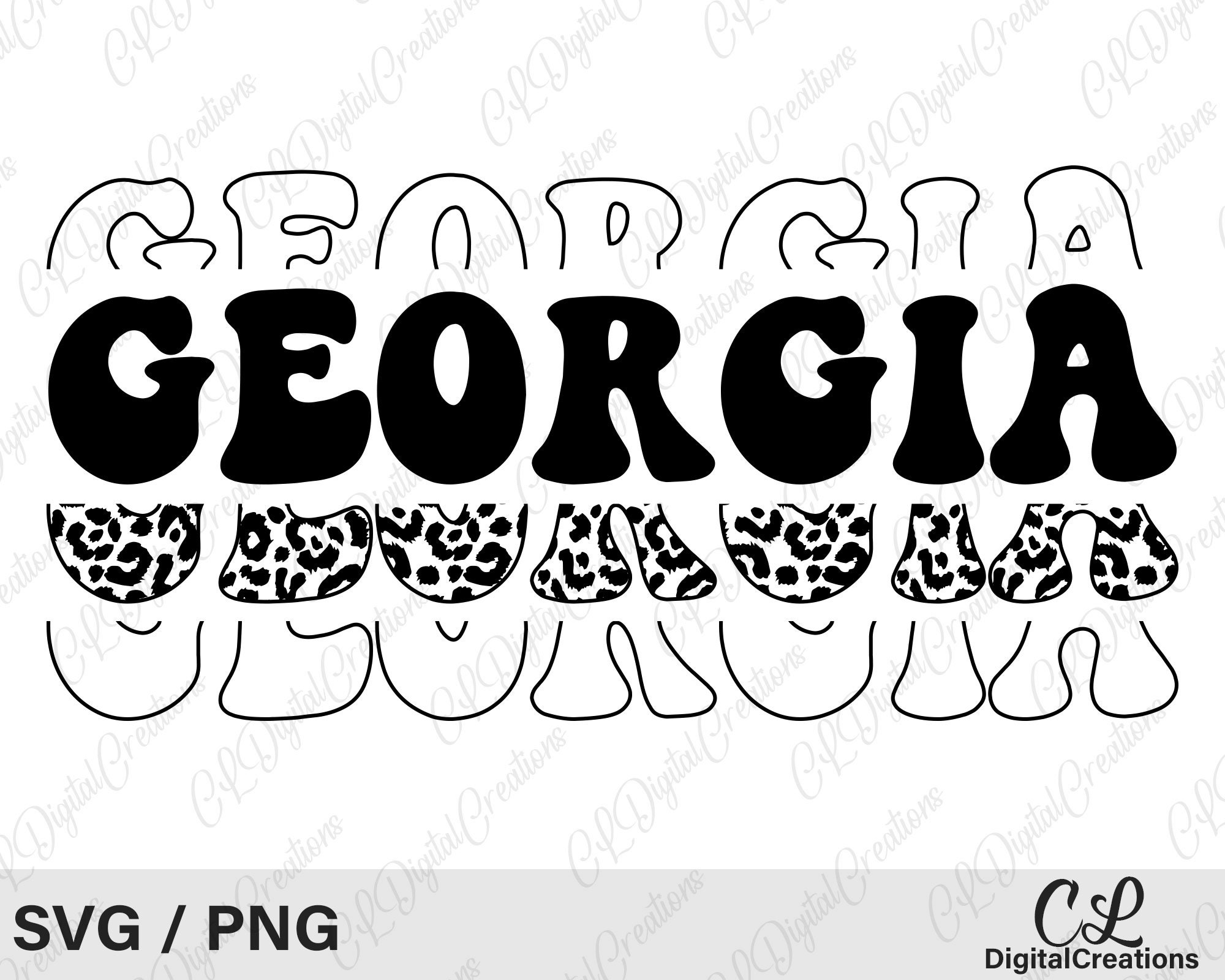 Georgia Svg, Printable, Leopard Print Svg, Georgia Shirt Svg, Retro ...