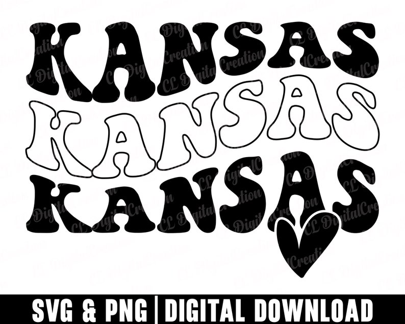 Kansas Svg, Stacked Svg, Heart Svg, US States Svg, America Svg, Kansas ...