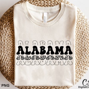 Alabama Svg, para impressão, Leopard Print Svg, Alabama Shirt Svg, Retro Font Svg, Alabama US State Svg, download digital, arquivos Cricut Cut