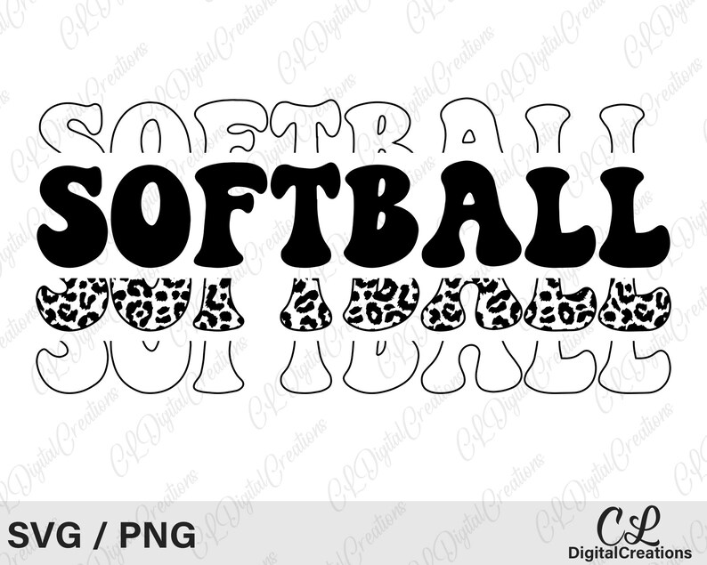 Softball Svg Printable Leopard Print Svg Softball Shirt Etsy