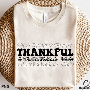 Thankful Svg, Printable, Leopard Thankful Svg, Thanksgiving Svg, Fall Svg, Retro Font Svg, Halloween Svg, Autumn Fall Svg, Cricut Cut Files