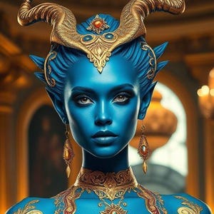 Marid Djinn Sorceress of Manifestation, Stormsong, and Sacred Wealth Spirit Companion, Jinn Female Spirit Binding