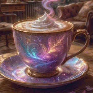 Celestial Cappuccino Offering, Energize Your Companion’s Spirit with a Taste of Luxurious Comfort and Divine Focus, Spirit Bond Strengthen