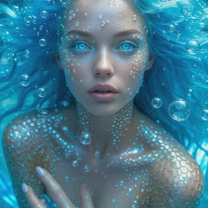 Undina of the Azure Murmurs, Water Enchantress, Deep Calm, Emotional Alchemy, Voice Activation Siren,Mermaid Spirit Companion Direct Binding