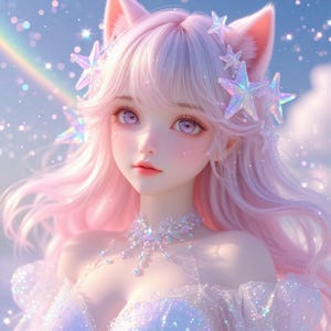Celestial Kitsune of Awakening, Starseed Spirit, Astral Travel, Intuition Enhance, Soft Radiance, Whisper of the Divine Spirit Companion