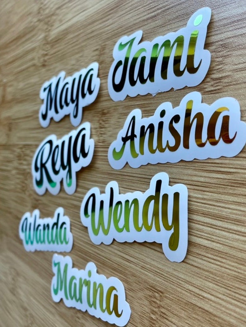 Name Wanda Sticker 24 Fonts | Holographic Custom Vinyl Decal, Name Sticker, Name Decal ...