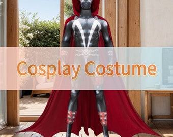 Cosplay Costume for Men Cosplay Jumpsuit Red Cloak Halloween Party Show