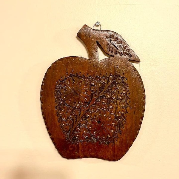 Handmade Wall-Hanging Wooden Apple