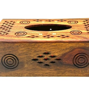 Handmade Wooden Tissue Box Small