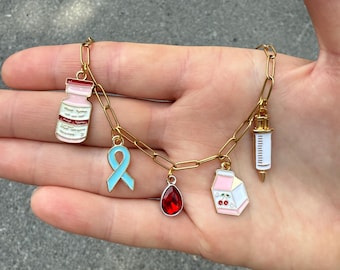 Collar con dije para diabetes tipo 1 / Joyería de identificación médica