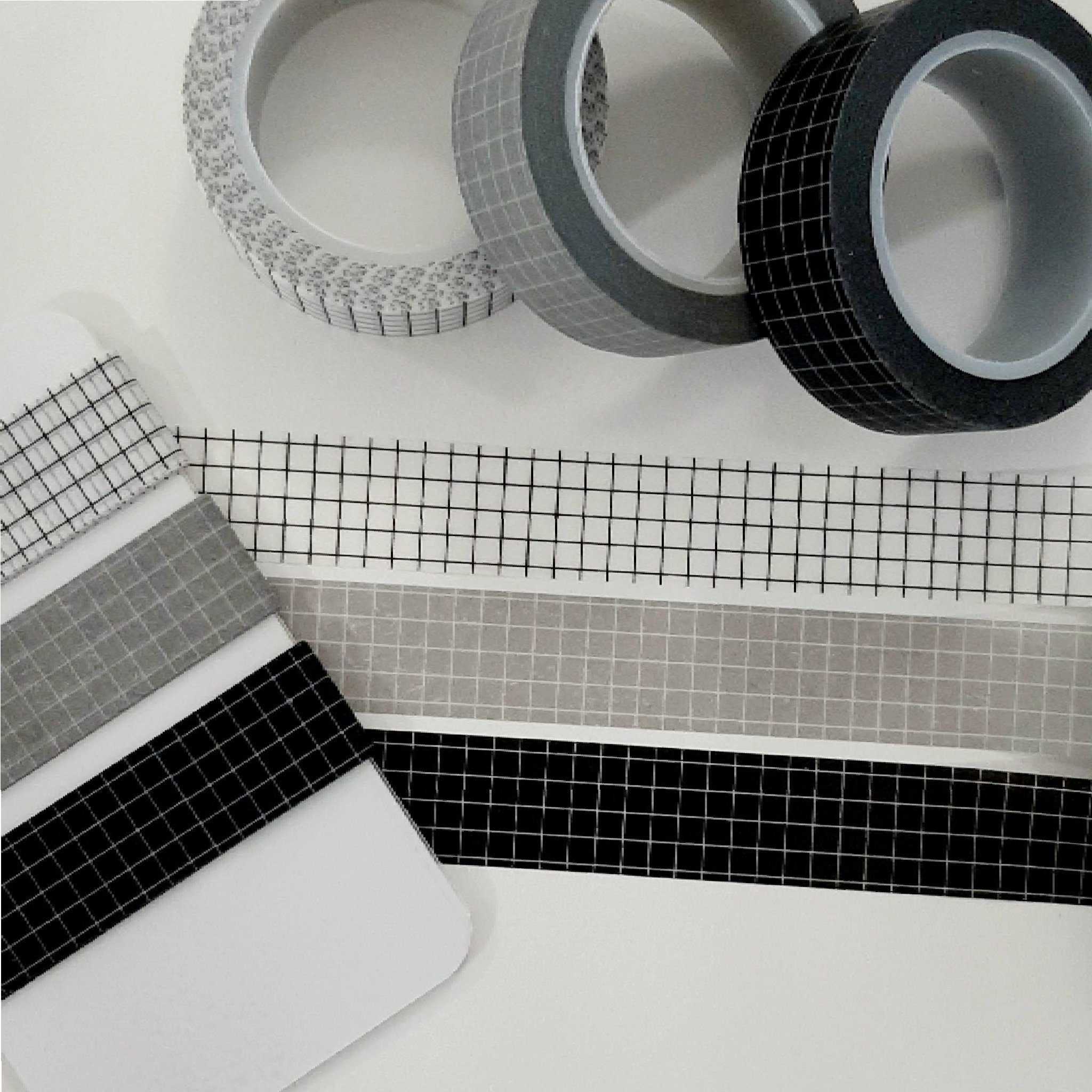 Gray Wide Grid Washi