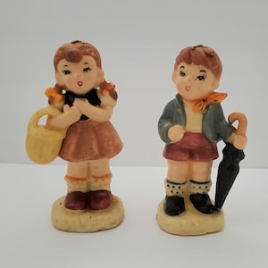 ヴィンテージ フンメル スタイル ワックス キャンドル、女の子と男の子