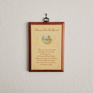 1983 Hallmark &quot;Parents Are So Special&quot; Wood Wall Plaque