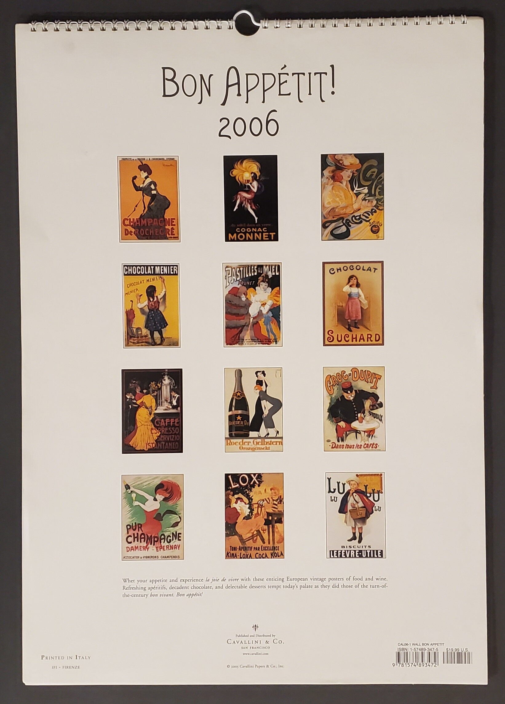 3 Cavallini & Co. Vintage European Poster Calendars From 2004, 2005