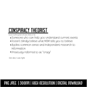 Définition du théoricien du complot PNG et JPEG Image clipart en téléchargement numérique