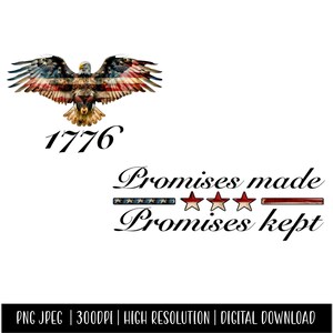 PNG および JPG 約束は守られ、約束は守られる 1776 デジタルダウンロード トランプ アメリカ USA