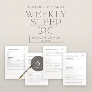 Wekelijkse slaaplogsjabloon voor gezondheidscoaches, slaaptrackerformulier voor gezondheidscoach, coachingsjablonen, DD-HCMIN