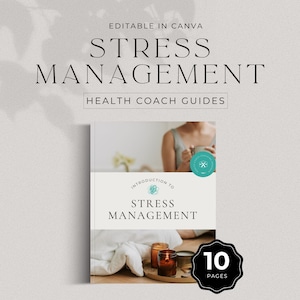 Health Coach Stress Management Guide Template Editable Canva Mental Health Coaching Resource Anxiety Support Workbook Digital Download