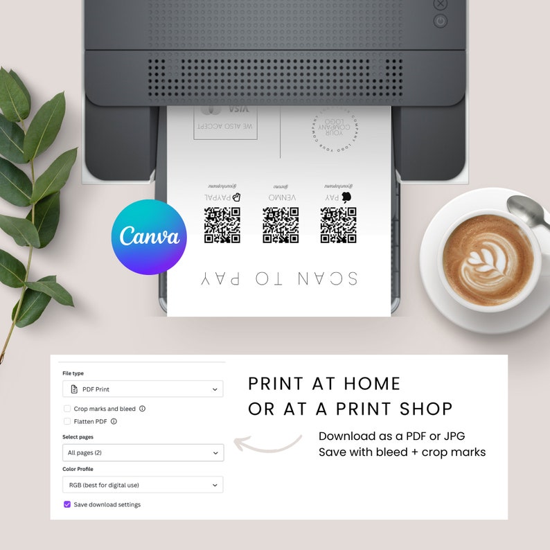 Minimalist Scan to Pay Canva Template QR Code Sign for - Etsy