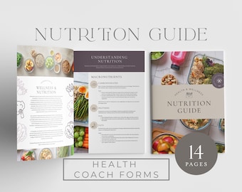 Modello di guida nutrizionale per health coach modificabile Canva Coaching Resource Ebook sull&#39;alimentazione sana Lead Magnet per nutrizionisti e Wellness Coach