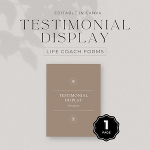 Life Coach Testimonial Display-Vorlage, Website Testimonial, Social Media Testimonial, Digitale Vorlagen, Coaching-Ressourcen, DD-LC03