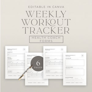 Weekly Workout Tracker Template for Health Coaches, Health Coach Fitness Planning Forms, Coaching Templates, DD-HCMIN zdjęcie 1