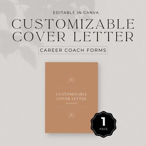 Carta de presentación personalizable para orientación profesional, redacción de currículum, carta de presentación imprimible, currículum profesional, plantillas de coaching, DD-CC03
