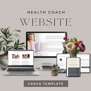 Health Coach Website Template, Editable Website, Health Coach, Website Download, Health Templates, Health and Wellness,Website Page, DD-HC01