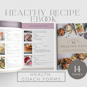 Health Coach Recipe Ebook Template Editable Canva High Protein Meal Guide Healthy Eating Nutrition Coaching Resource Digital Download