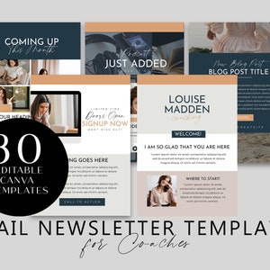 Coach Email Marketing Template Kit Editable Canva Newsletter Design for Course Creators Sales Funnel Content Marketing Digital Download